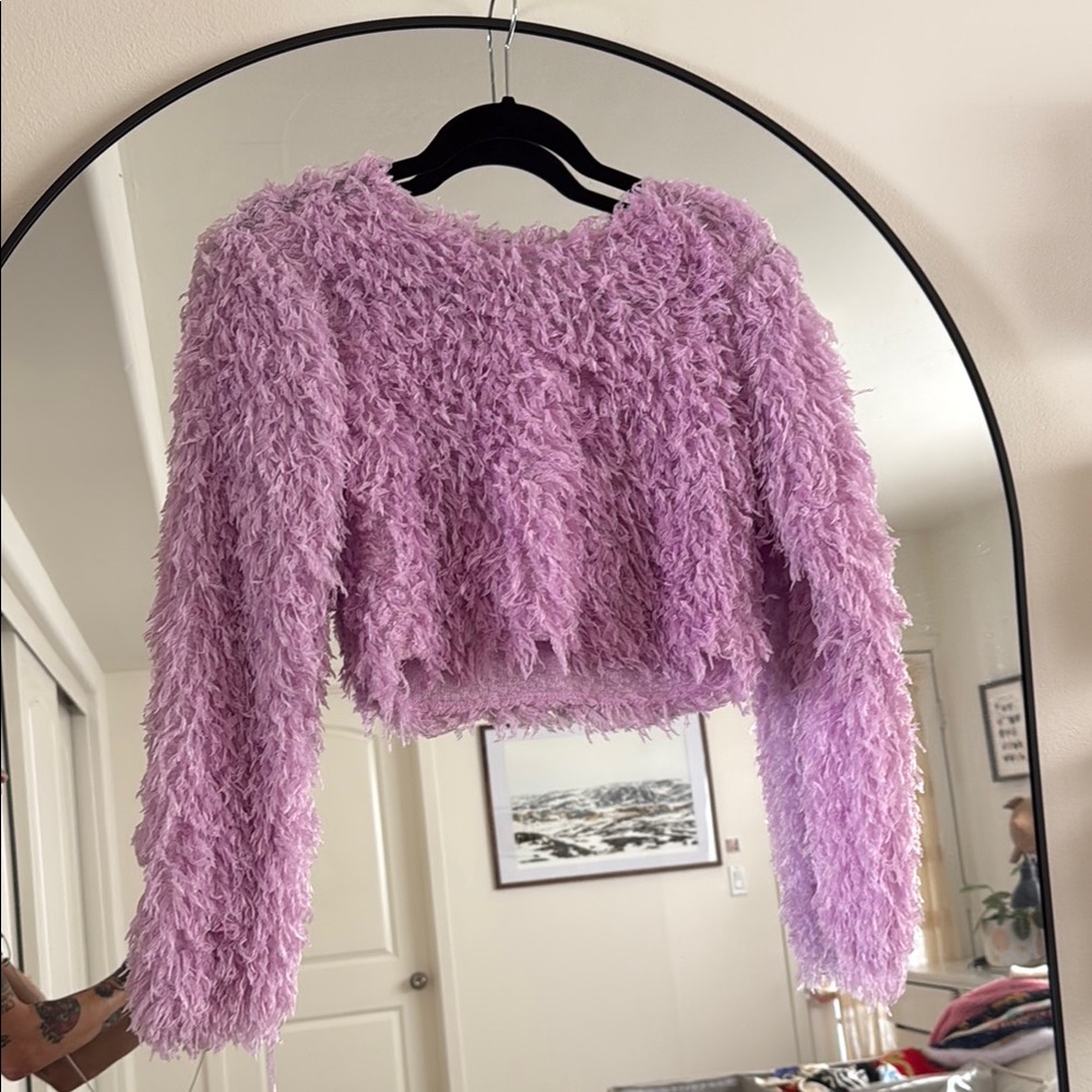 Zara Lilac Textured Sweater - perfect for Burning Man